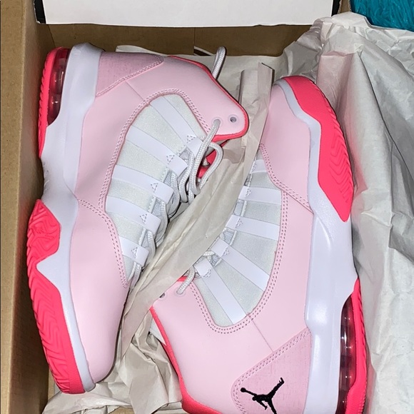 hot pink and white jordans